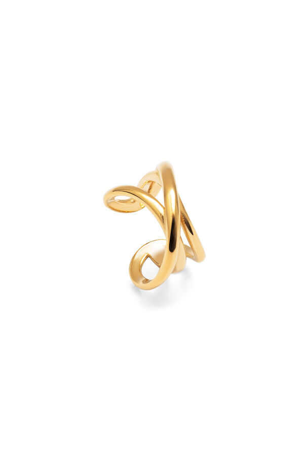 Singularu Loose Ear Cuff Triple Cross Gold Plated Earring printed