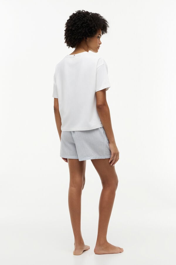 Tommy Hilfiger Pijama curto estampado a riscas estampado