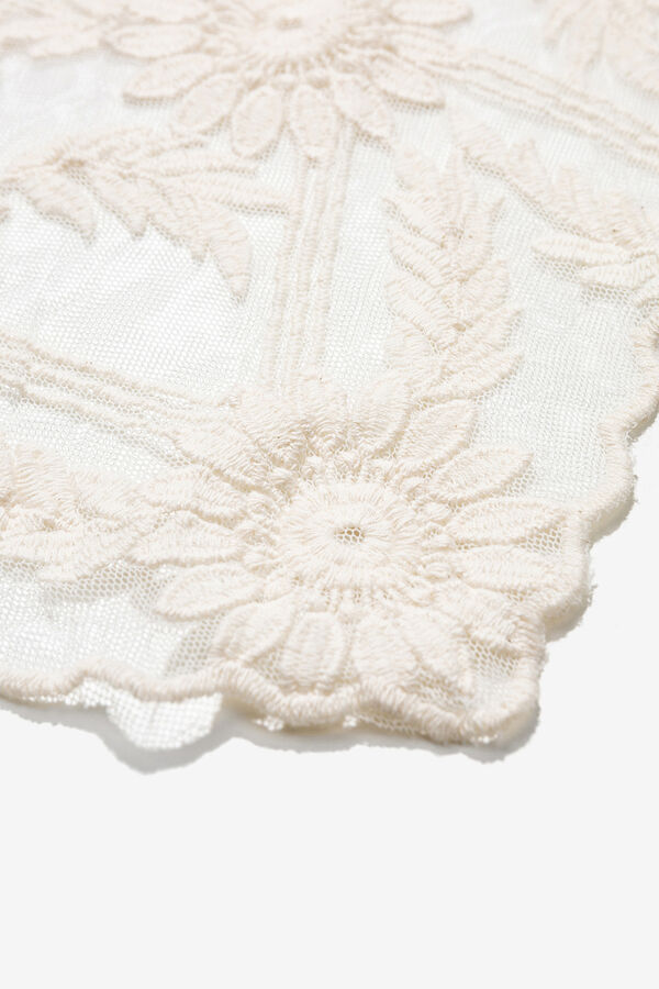 Vilanova Bandana de renda floral bege