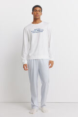 Women'secret Pijama com mensagem em algod&atilde;o bege