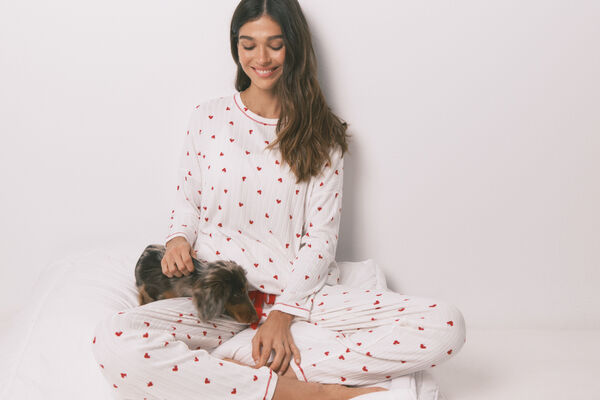 Women'secret Bandana para c&atilde;o com cora&ccedil;&otilde;es vermelha vermelho