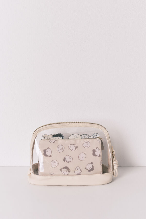 Women'secret Pacote com 3 bolsas de higiene com estampado do Snoopy cru