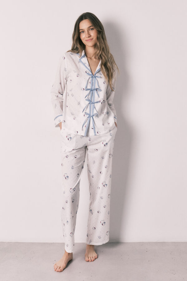 Women'secret Pijama camiseiro comprido da Hello Kitty em algod&atilde;o  bege