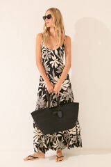 Women'secret Vestido longo estampado floral preto