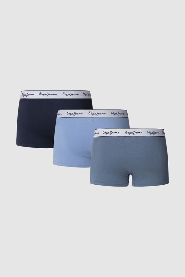 Pepe Jeans Pacote de 3 boxer liso com logo  azul