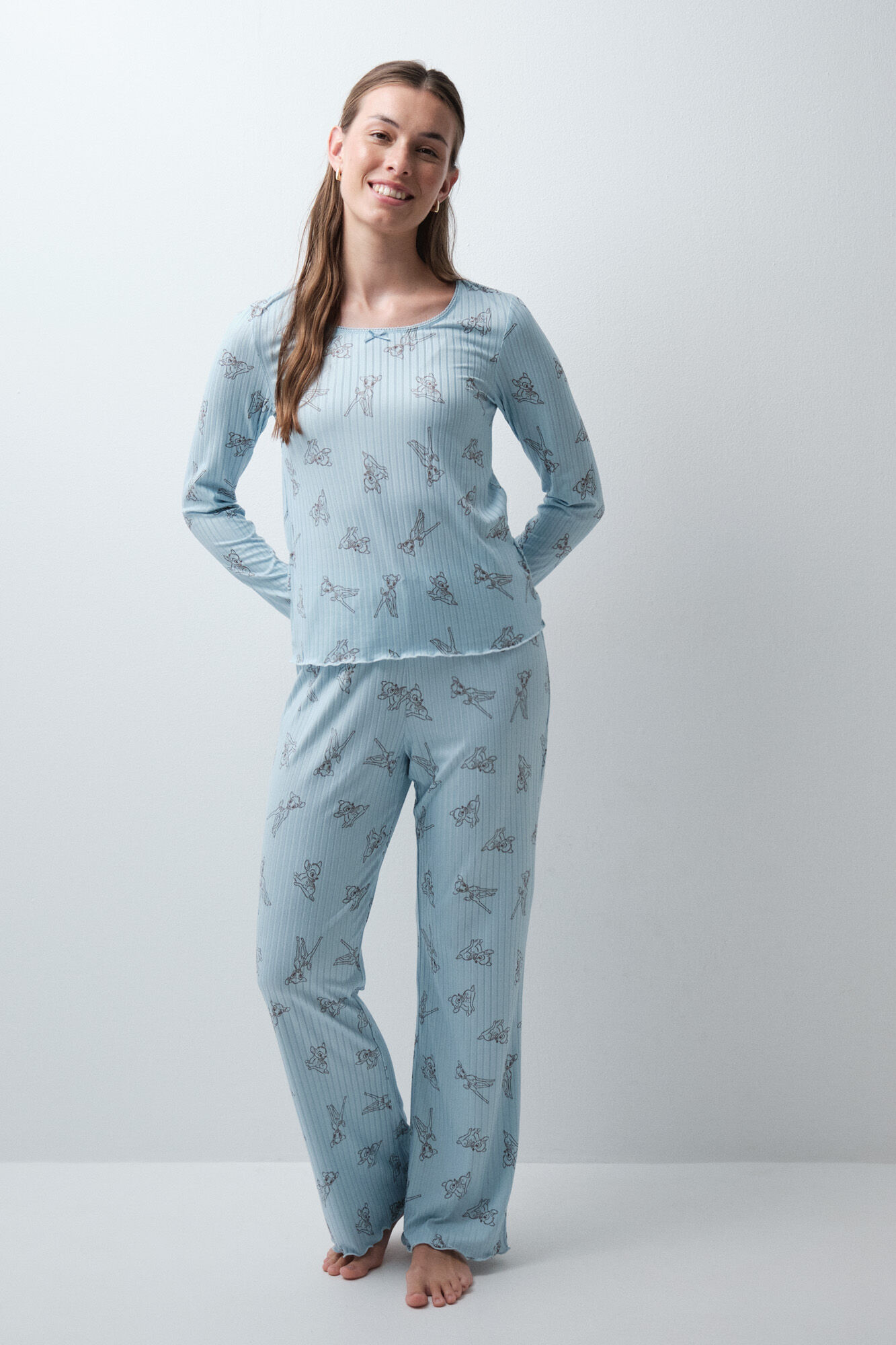 Women'secret Pijama comprido azul soft touch