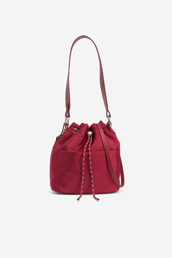 Vilanova Padded Nylon Bucket Bag red
