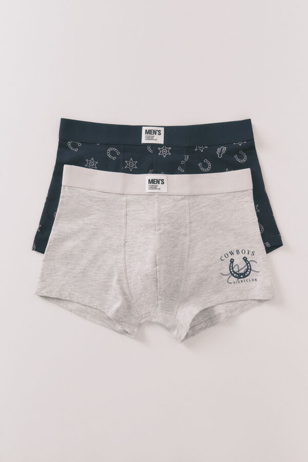 Women'secret Pacote com 2 boxers azuis country azul