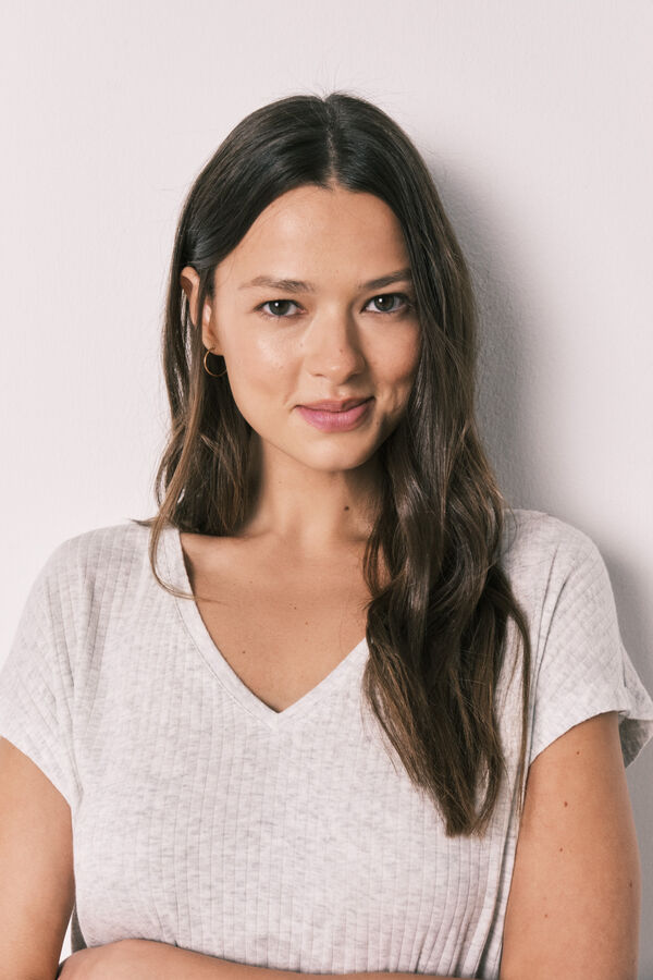 Women'secret Pijama Capri suave em viscosa cinzento cinzento