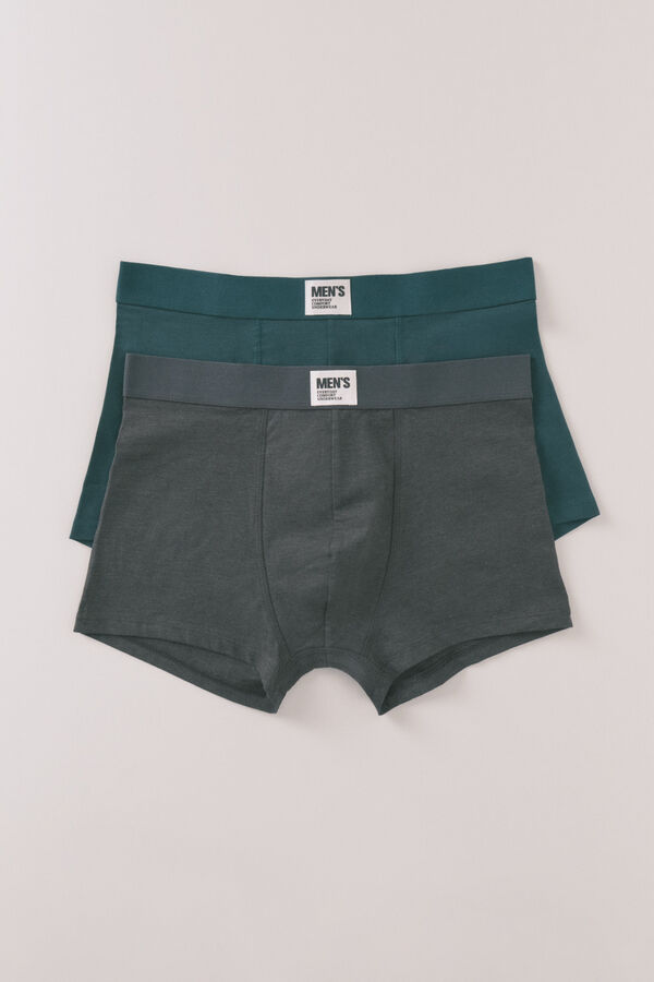 Women'secret Pacote com 2 boxers verdes lisos verde