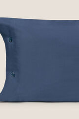 Textura Capa almofada algodão orgânico. Cama 80-90 cm. azul