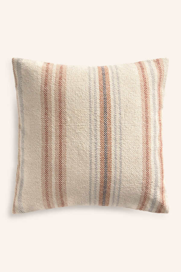 Calma House Capa de almofada quadrada riscas multicolorida Peru vermelho