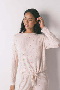 Women'secret Pijama longo de viscose com estampado floral rosa