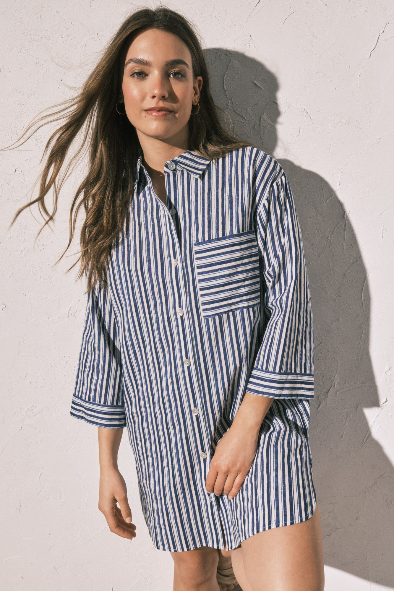 Women'secret Camisola curta camiseira de riscas azul