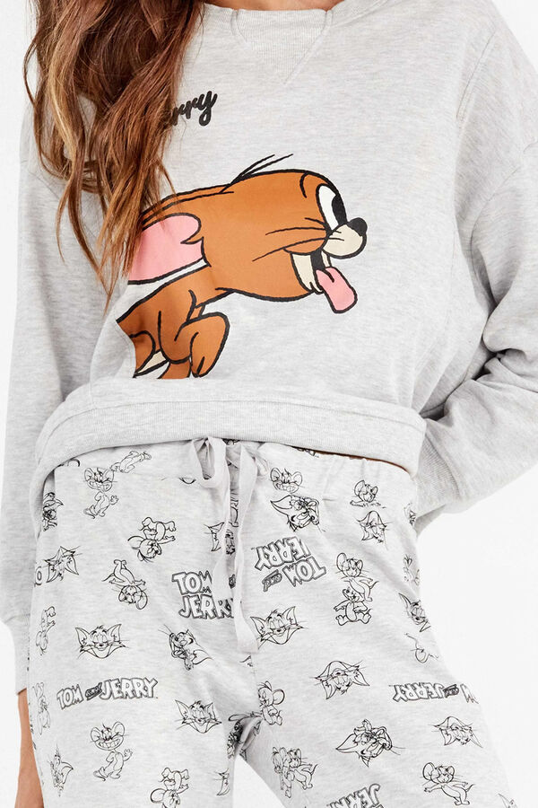 Gisela Conjunto de pijama malha Tom & Jerry cinzento