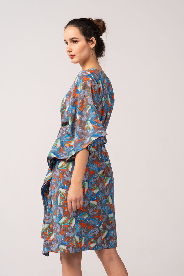 Abbacino Cafetã de mulher de viscose com estampado floral azul azul