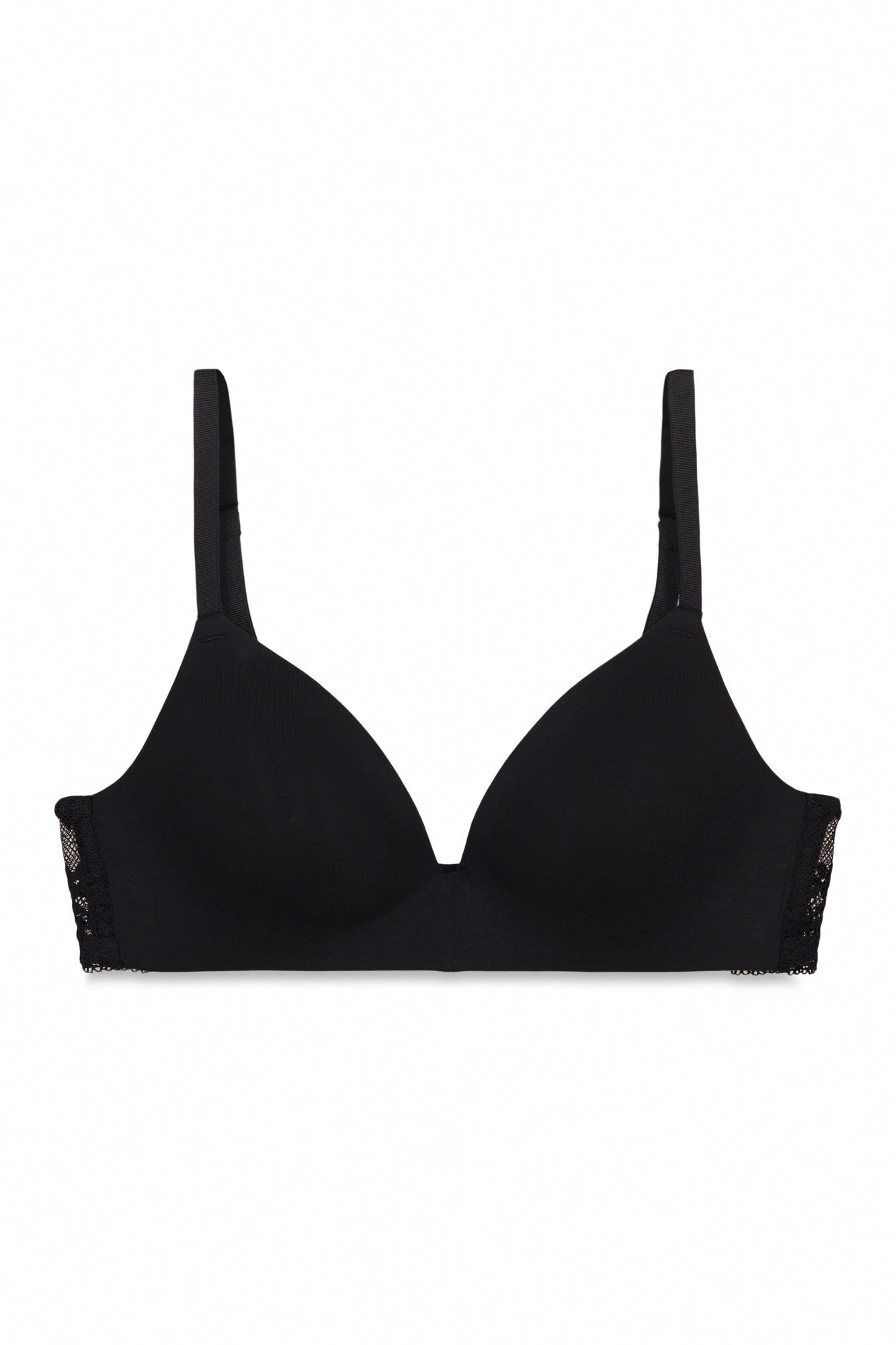 Women'secret Soutien triangular em microfibra e renda preto CHARMING