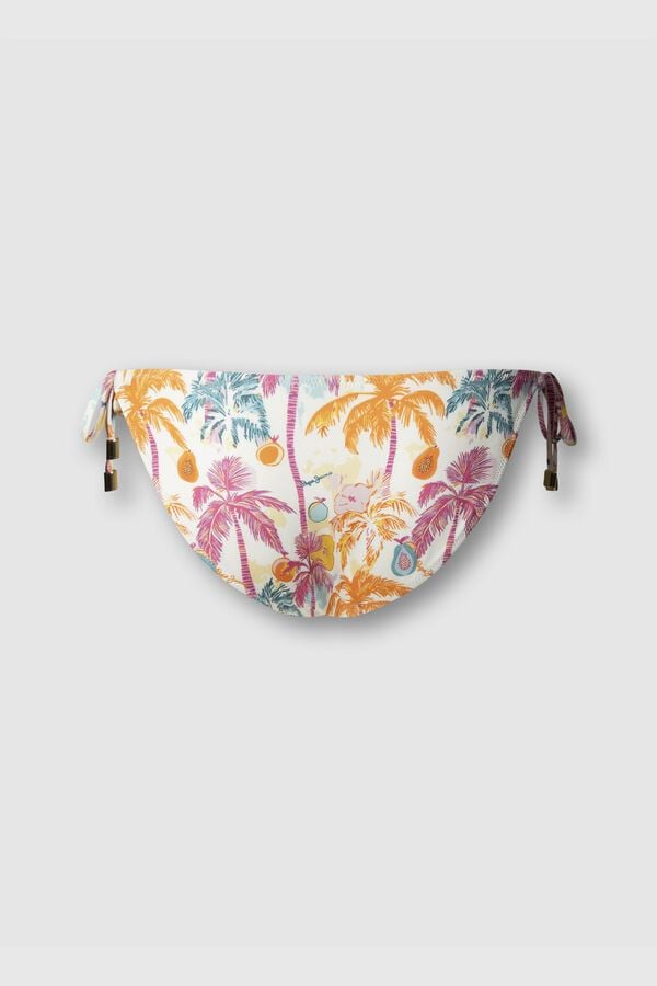 Pepe Jeans Cueca de biqu&iacute;ni cl&aacute;ssica estampado tropical rosa