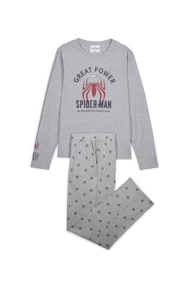 Women'secret Pijama comprido em algod&atilde;o Spiderman cinzento