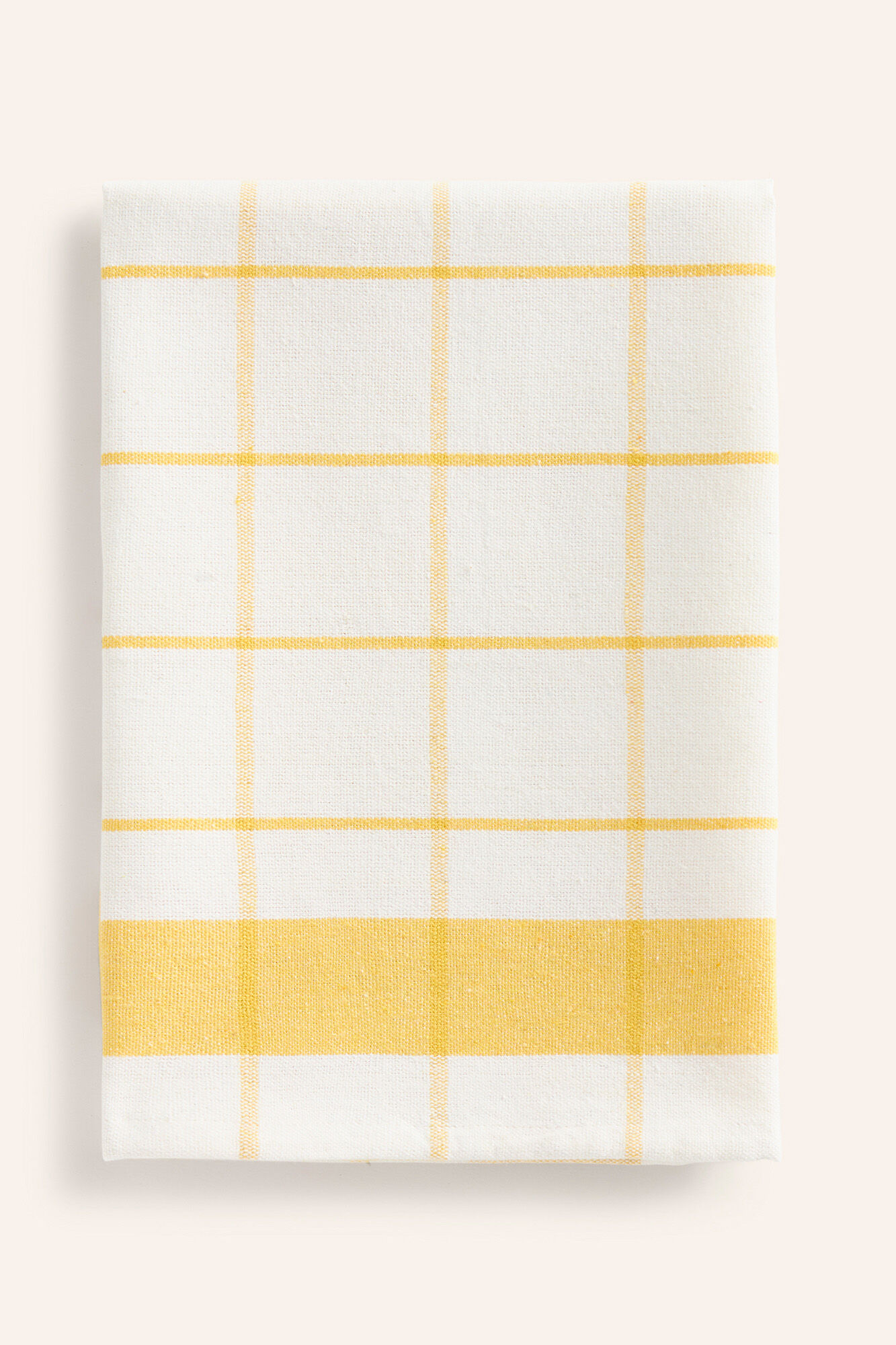 Calma House Conjunto de 2 panos de cozinha aos quadrados mostarda aveiro