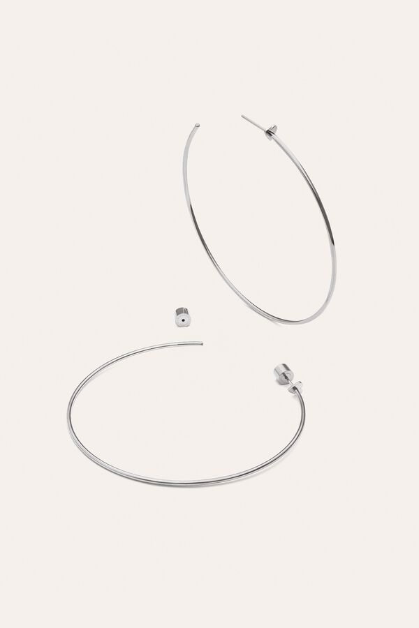 Singularu Boucles d'oreilles cr&eacute;oles Ankara en acier cinzento