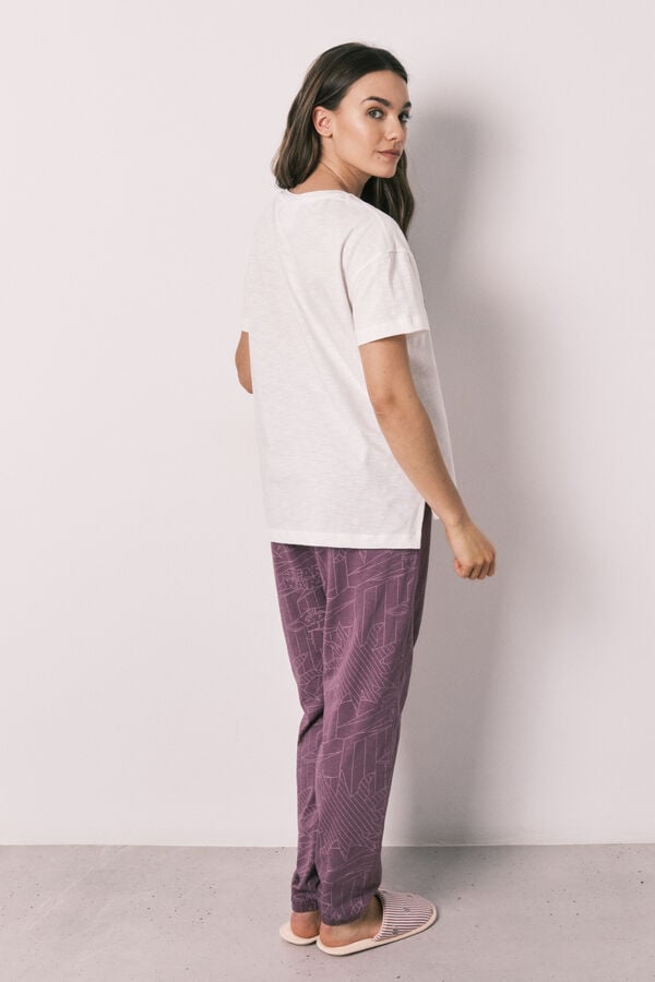 Women'secret Pijama comprido manga curta em algod&atilde;o Star Wars bege