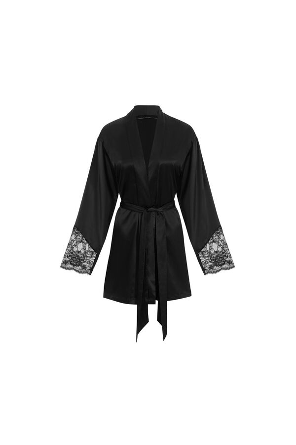Dorina Quimono de cetim Lyra preto
