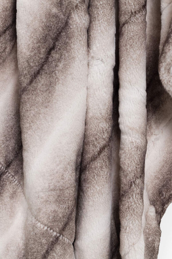 Womensecret Two-tone soft fur blanket grey