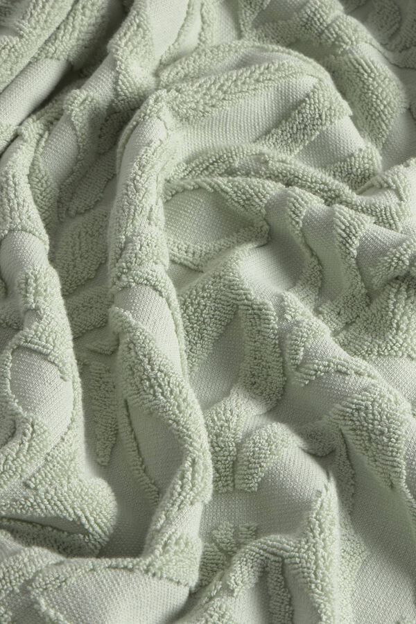 Textura Toalha turca jacquard folhas verde