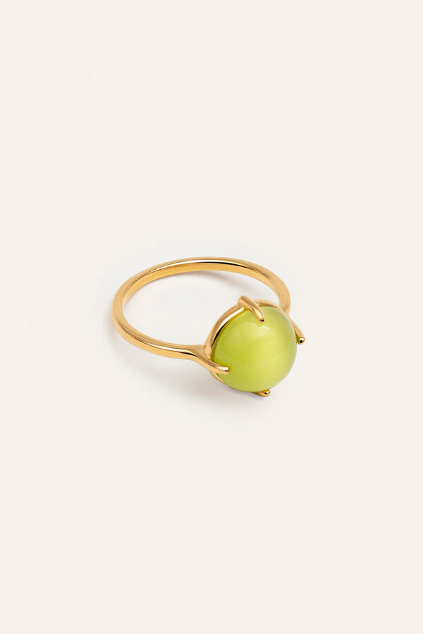 Singularu Celebrate Green Gold Plated Ring estampado