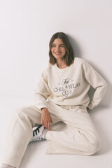 Women'secret White cotton plush sweatshirt beige