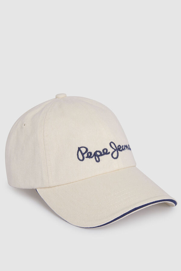 Pepe Jeans denim cap with embroidered logo beige