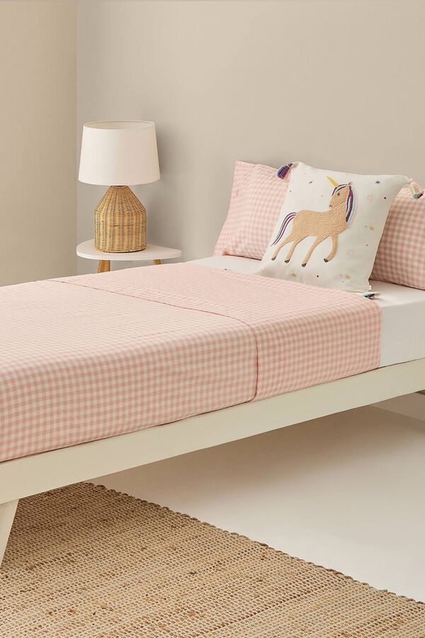 Textura Capa de edredom xadrez rosa