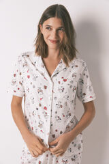 Women'secret Pijama longo estilo camisa 100% algodão branco Snoopy branco