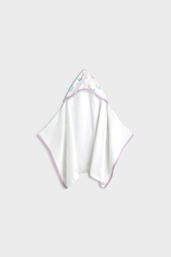 Textura Toalla capucha sirenas blanco