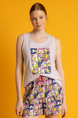 Admas Pijama curto sem mangas Disney Poses cinzento