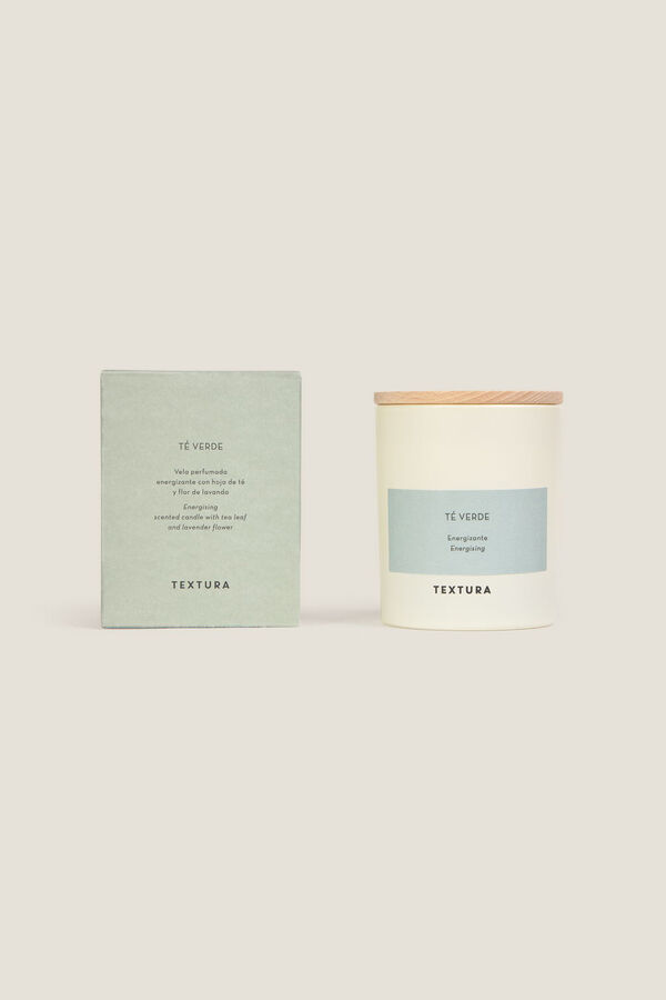 Textura Vela perfumada de chá verde bege