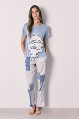Women'secret Pijama comprido Cinnamoroll Patchwork azul