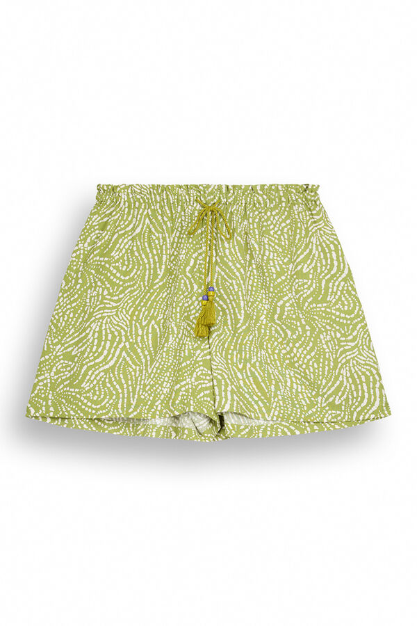 Womensecret Pantalón corto verde estampado étnico  estampado