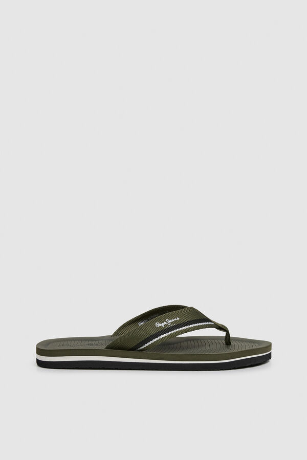 Pepe Jeans Striped two-tone fabric strap sandals printed