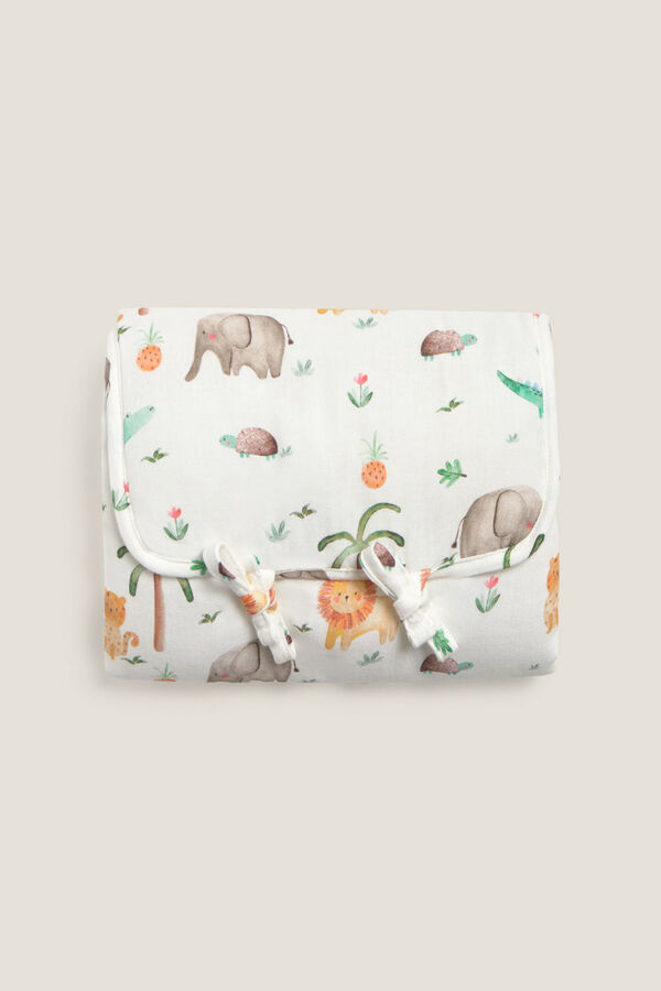 Textura Trocador de algodão selva branco