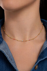 Womensecret Dots L Enamel Colours gold-plated steel necklace printed