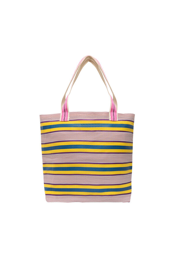 Mr. Wonderful Stripe pattern bag - Yellow, green and purple estampado