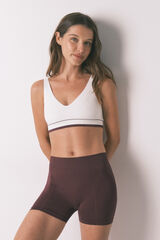 Women'secret Top triangular sem costura LOVELY branco bege