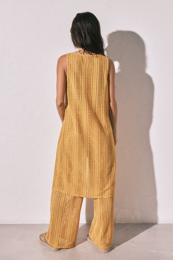 Women'secret T&uacute;nica comprida aberta em crochet multicolor estampado