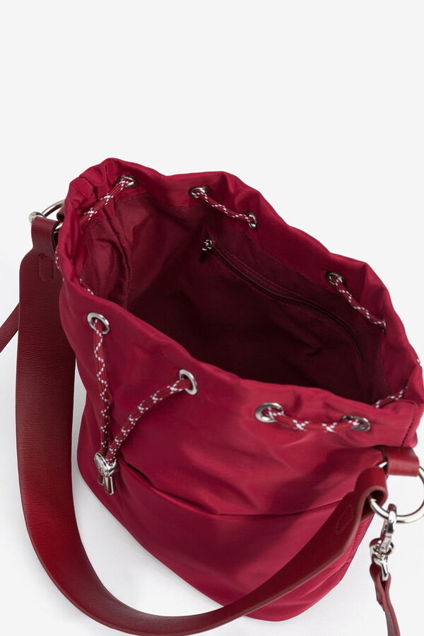 Vilanova Padded Nylon Bucket Bag red