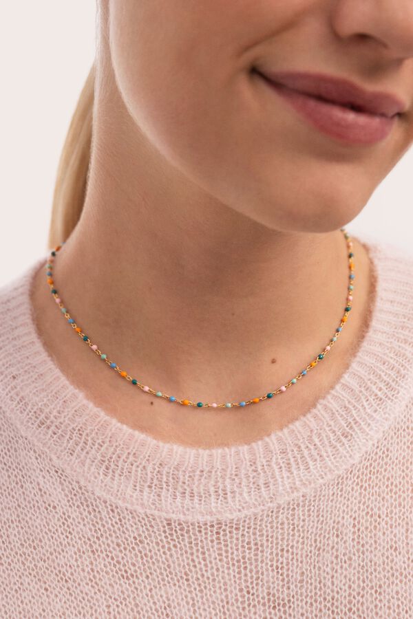 Singularu Colar Dots Alpine Banho Ouro multicolour