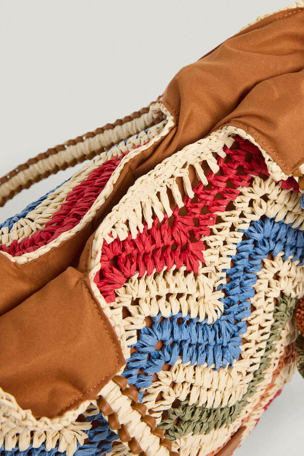 Pepe Jeans Bolso tote de rafia con rayas estampado