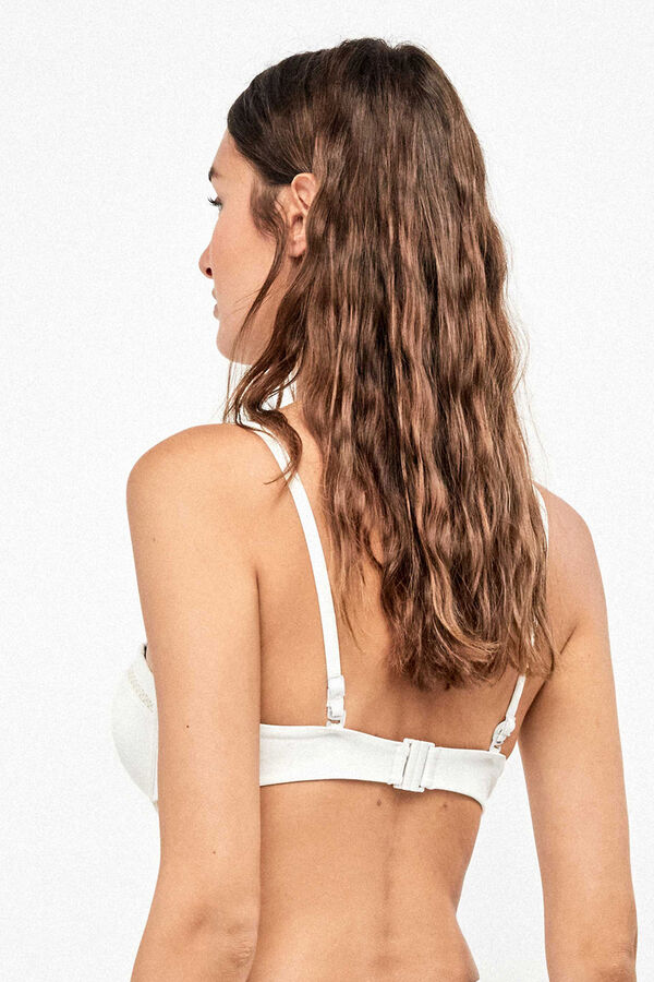 Gisela Top biqu&iacute;ni bandeau decote pronunciado bege