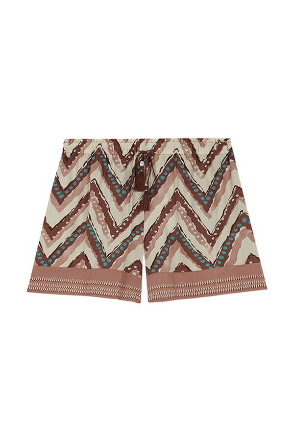 Women'secret Calça de viscose com estampado tribal  cru